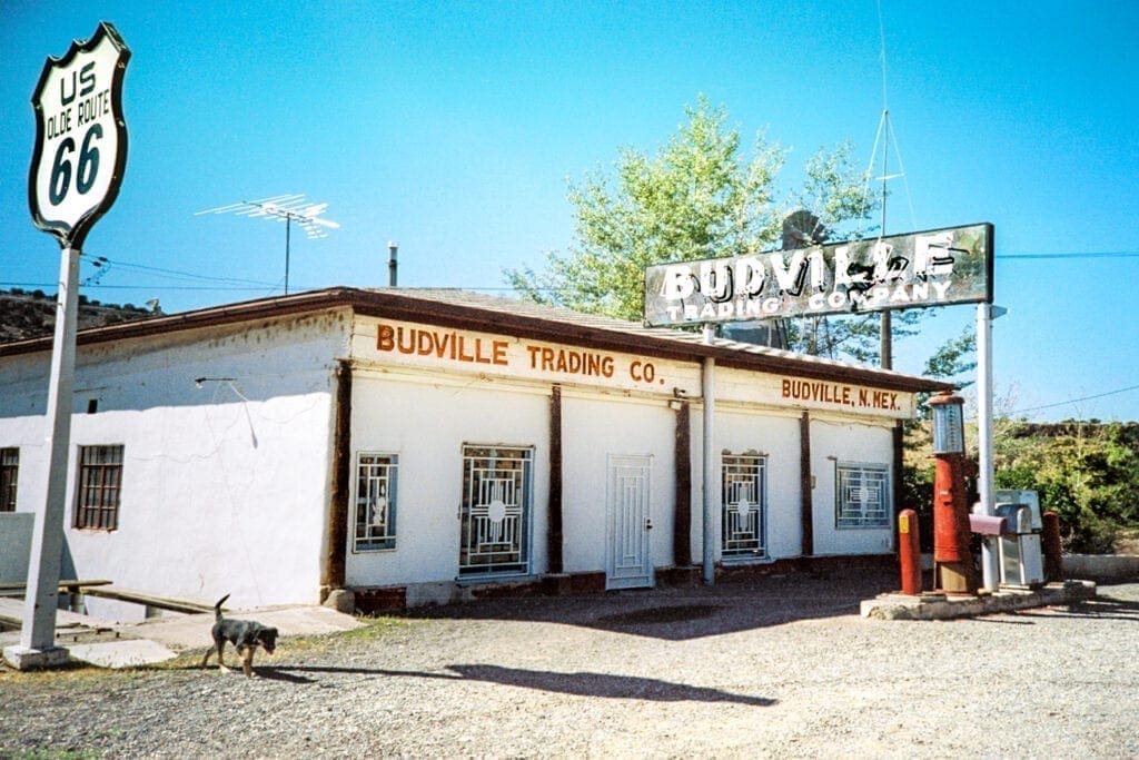 USA Route66 Budville NM New Mexico Budville Trading Company Spotlight Sojourns