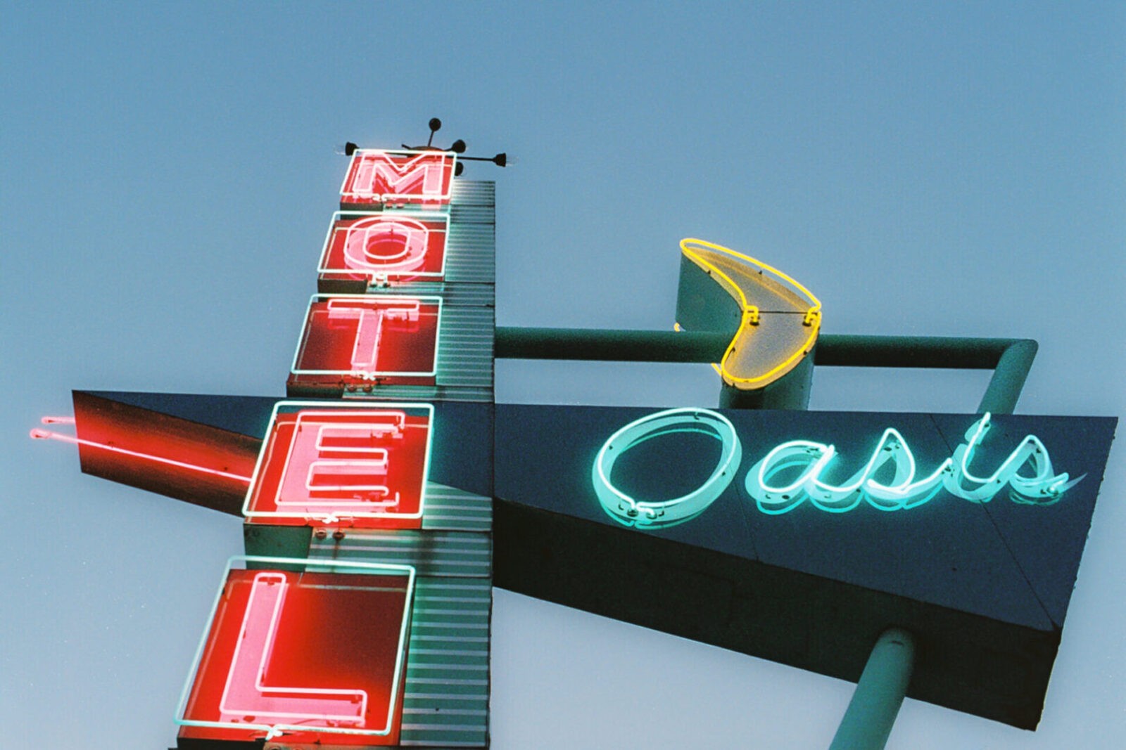 USA Route66 Tulsa OK Oklahoma Oasis Motel Neon Sign Spotlight Sojourns