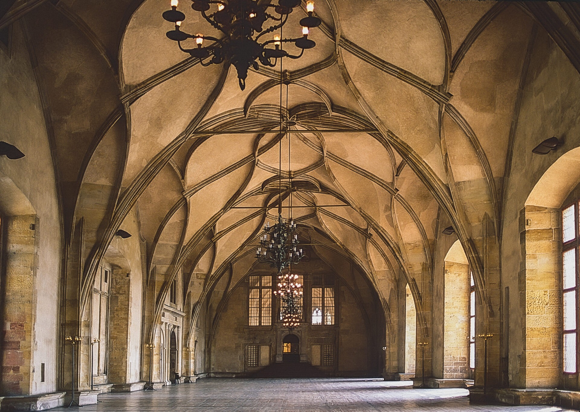 Interior of Vladislav Hall, Prague Castle (Prazský Hrad) in Prague, Czech Republic