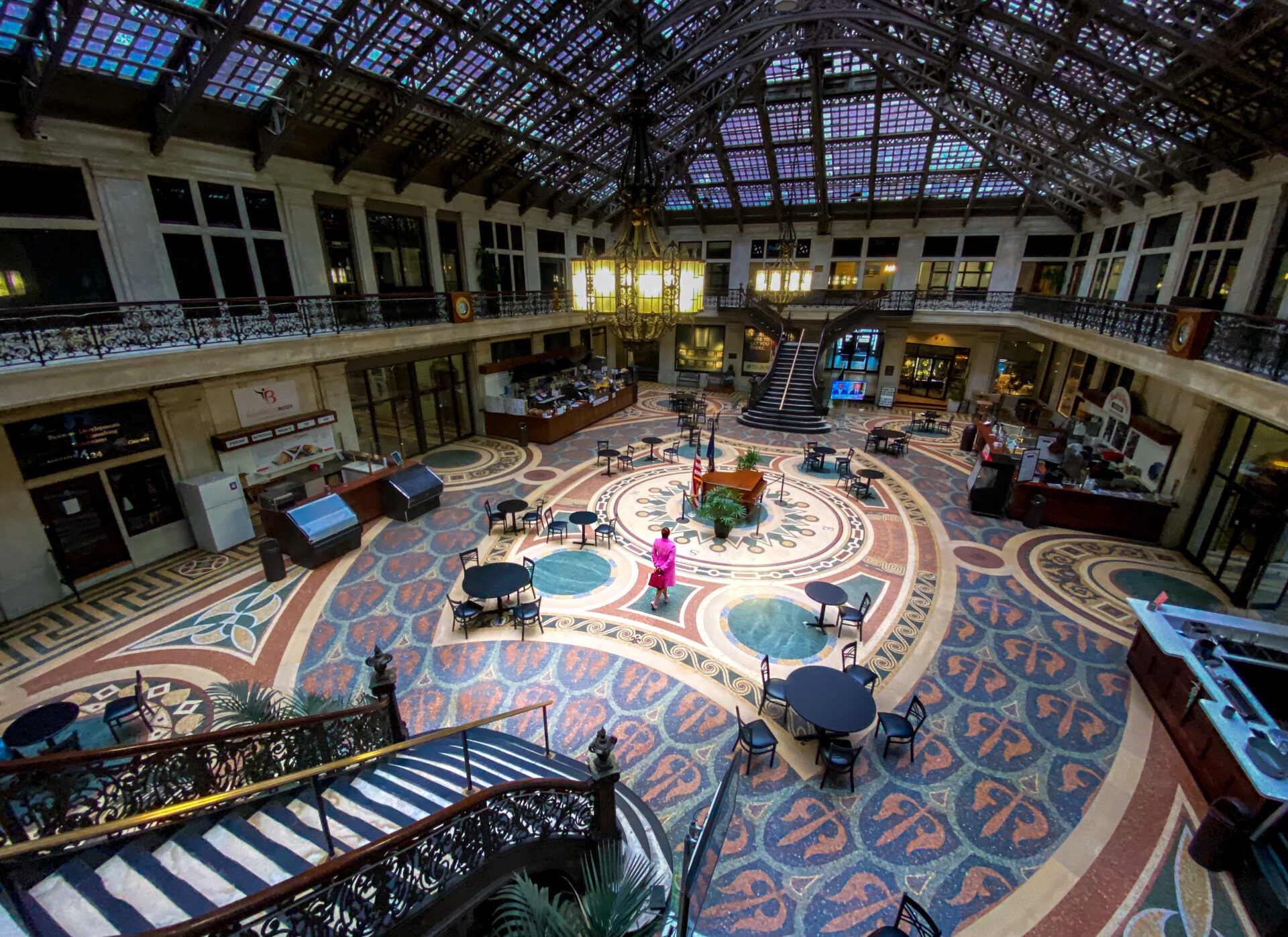 Lobby of Ellicott Square Building; historic office complex in Italian Renaissance-style in Buffalo, New York