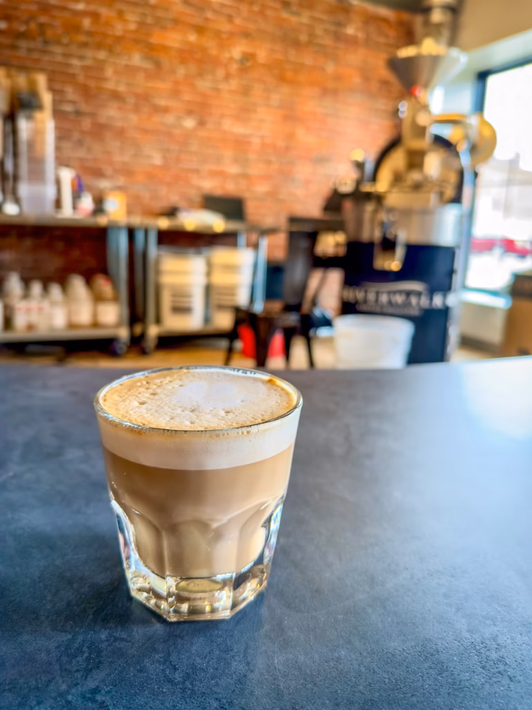 Cortado at Riverwalk Coffee Roasters