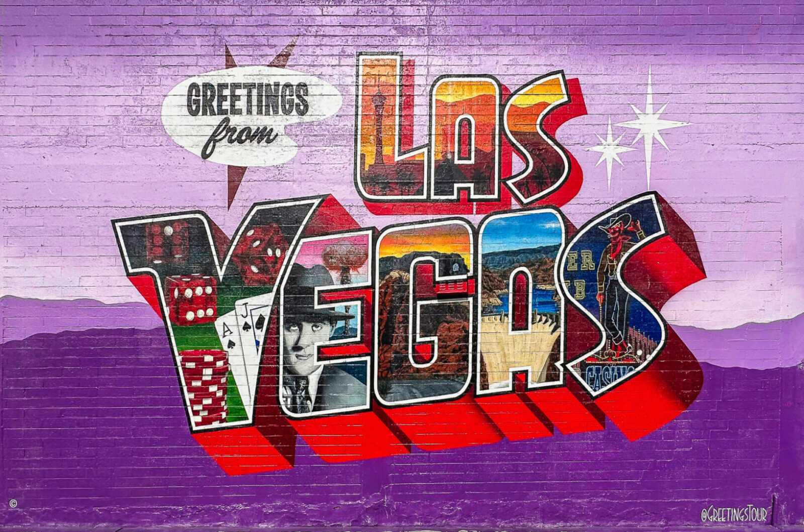 Greetings from Las Vegas poster with some images