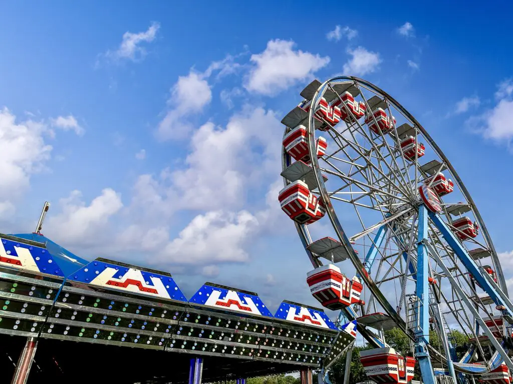 Off the beaten path New York Lewiston summer festivals with ferris wheel and bumper car attractions