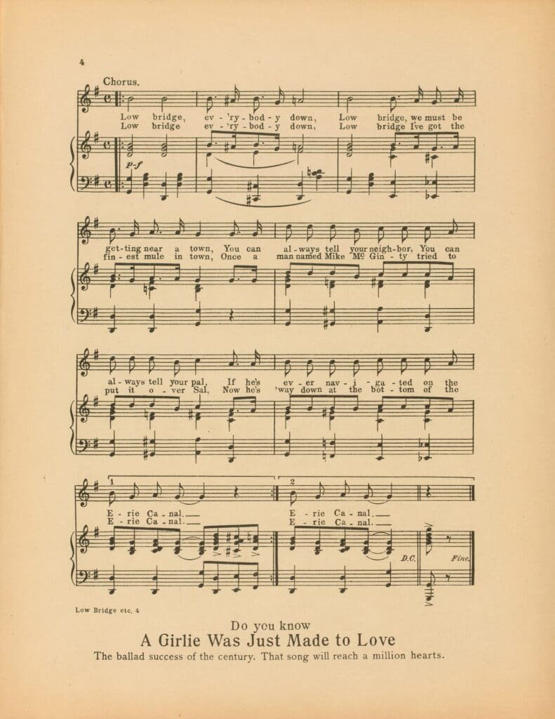 New York Public Library Digital Collections of Low Bridge! Everybody Down, should be on everyones bucketlist roadtrip playlist