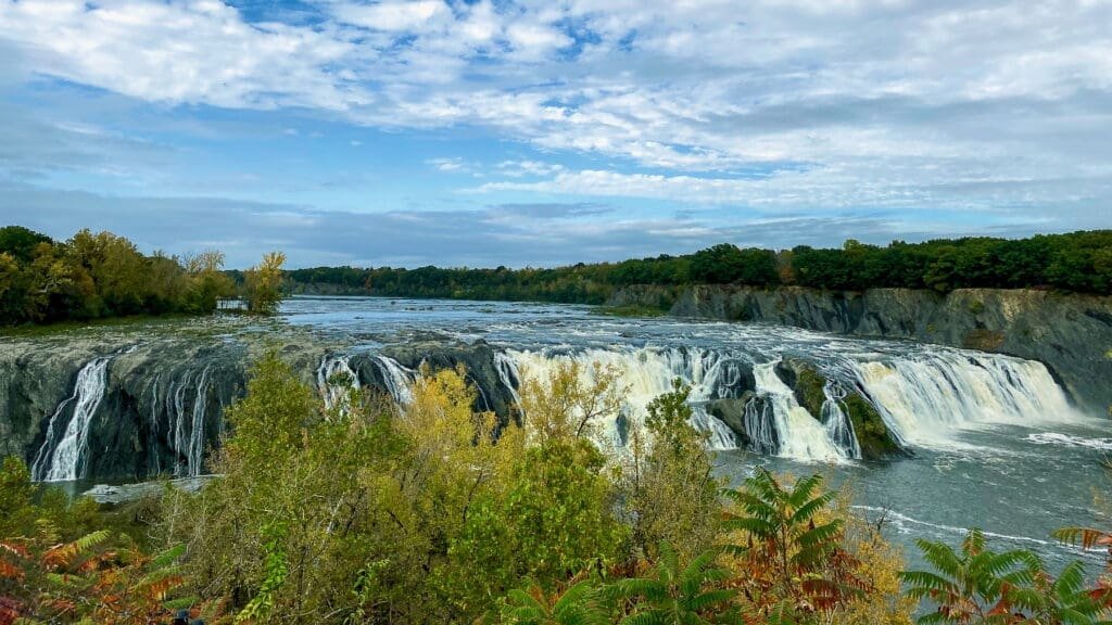 Cohoes falls in autumn on the Erie Canalway