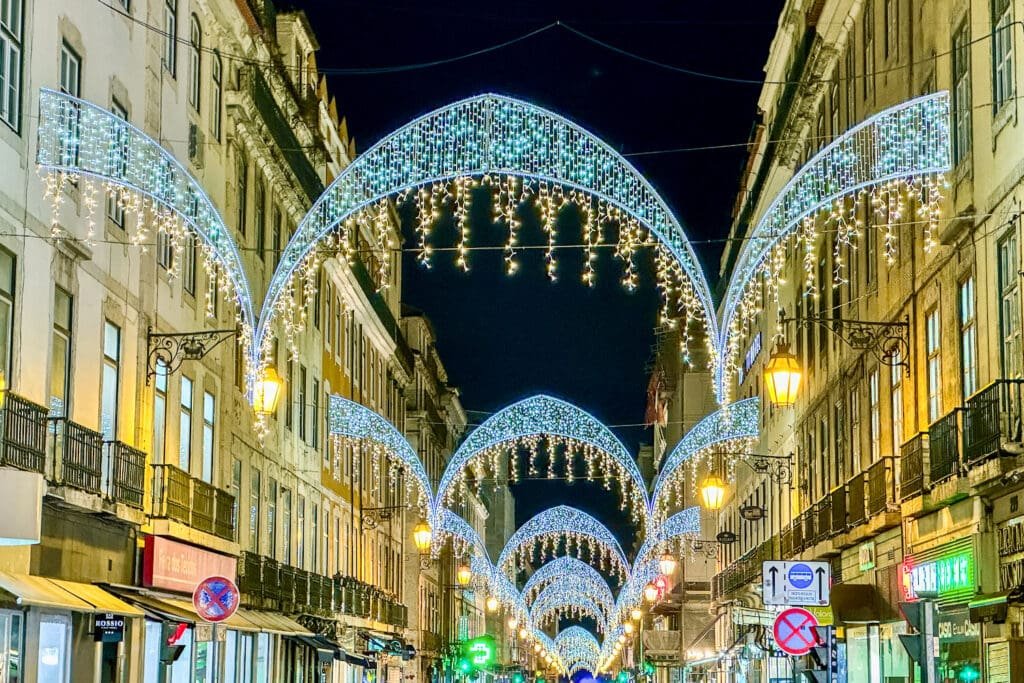 Christmas street lights and decorations