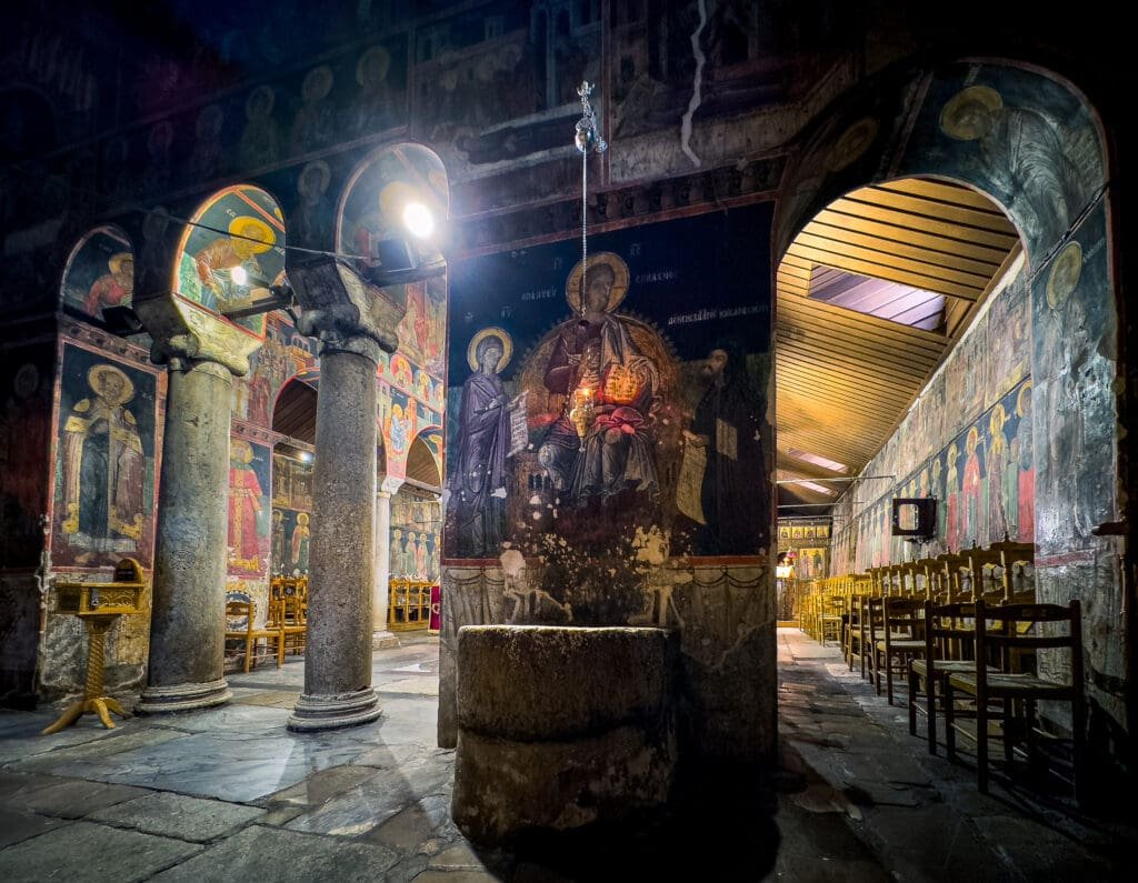 Church interior in Meteora Greece