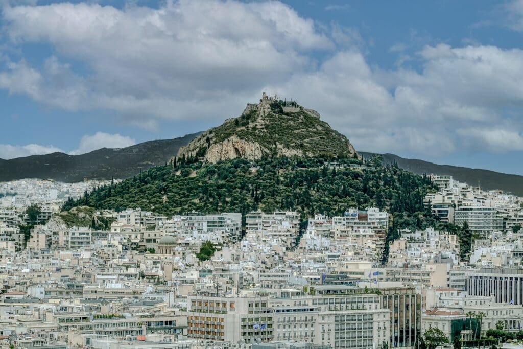 A main physical and symbolic landmark in Athens is the Mount of Lycabettus