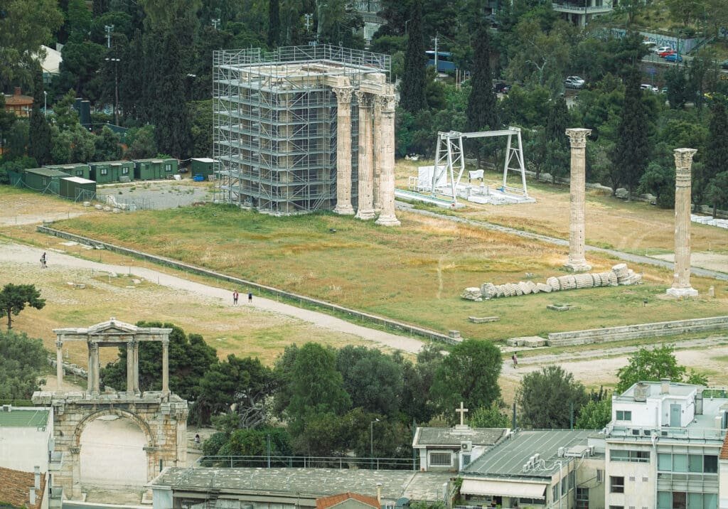 The Temple of Olympian Zeus in Athens Greece