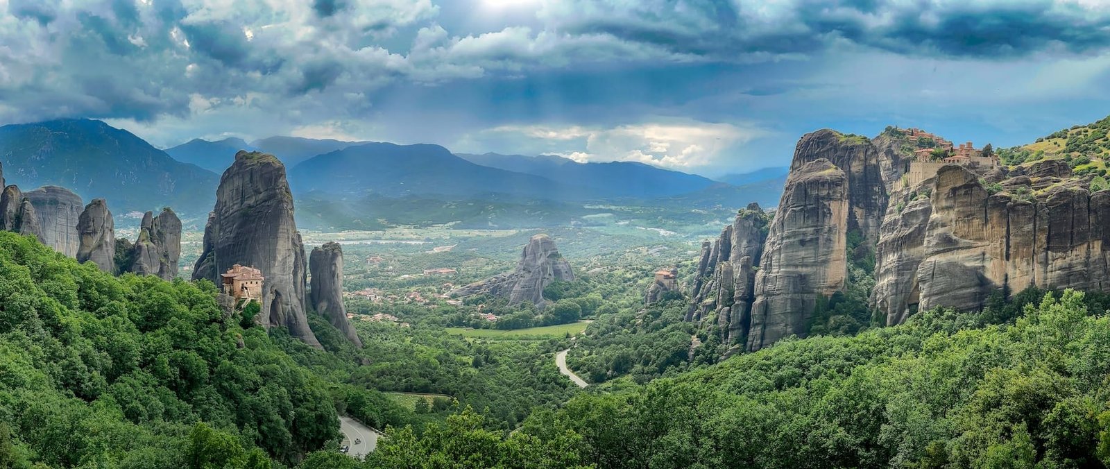 A view of the mountainous rock formations and the Orthodox Monasteries of Meteora Thessaly Greece. Photo by Paul Kostadimas © SpotlightSojourns.com