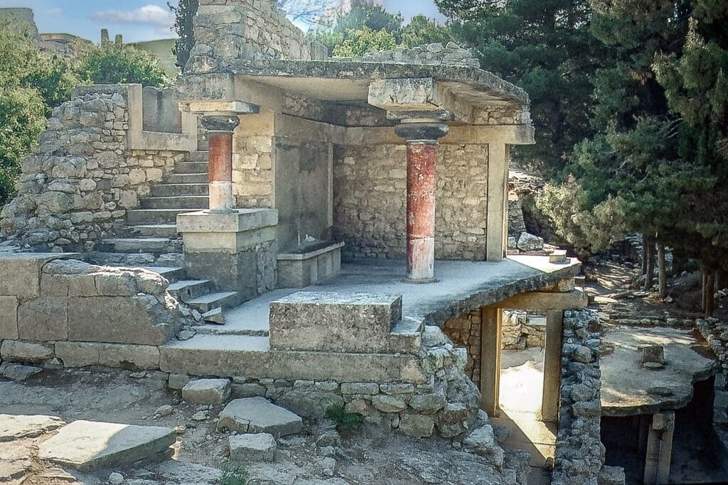 Ruins of the Minoan Palace of Knossos in Crete