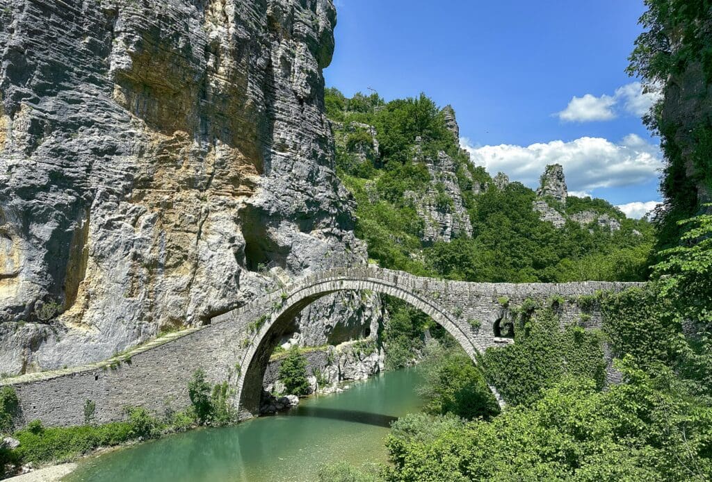 Single arch stone bridge