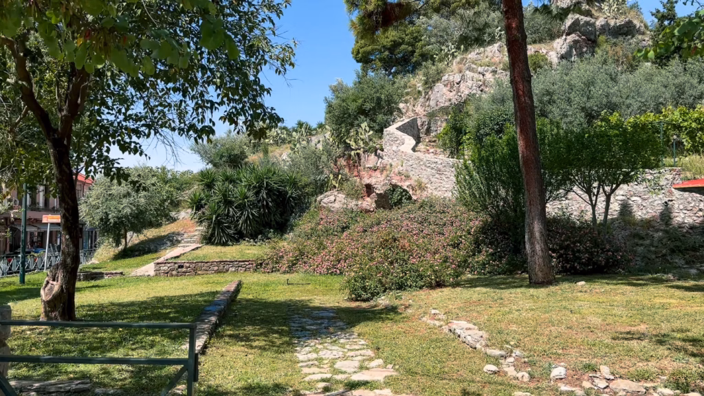 A stone path leading to the top of a hill.