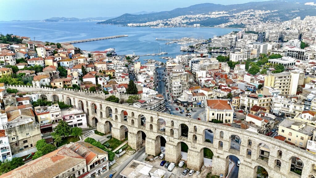 Roman aqueduct in Kavala Greece