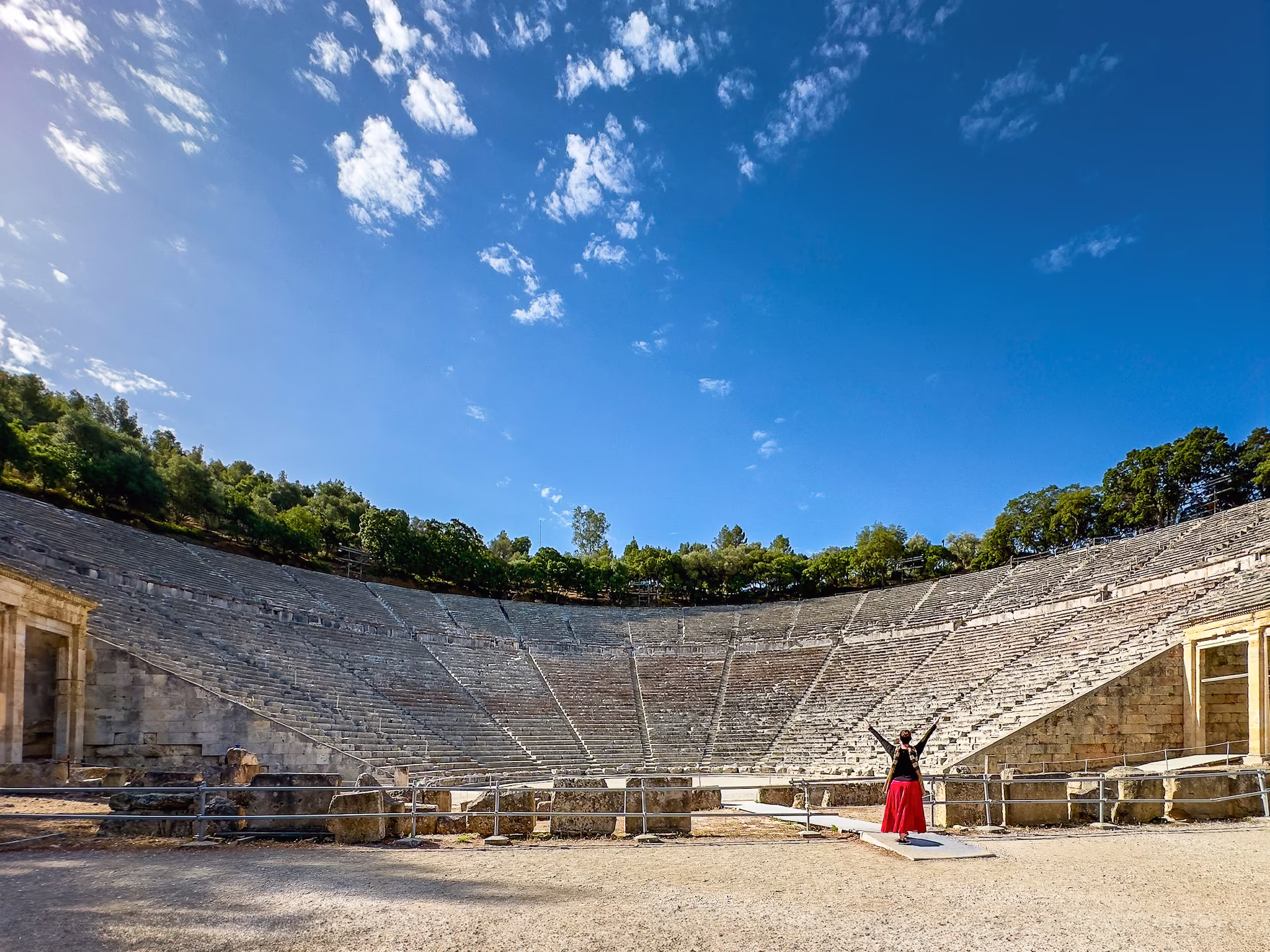 Epidaurus Theater with Propylea © Spotlight Sojourns Epidaurus theater early in the morning.