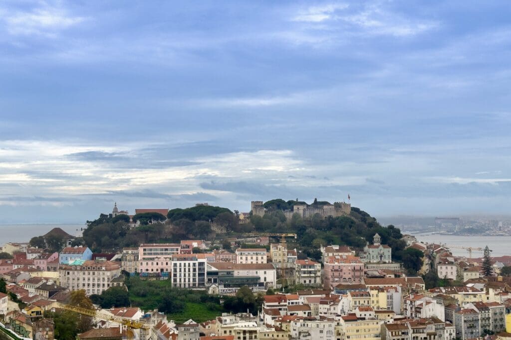 View of St. George, São Jorge Castle , from one of Lisbon's many miradouros