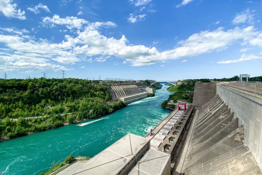 View of Niagara River and the Lewiston Canada to US bridge © Spotlight Sojourns