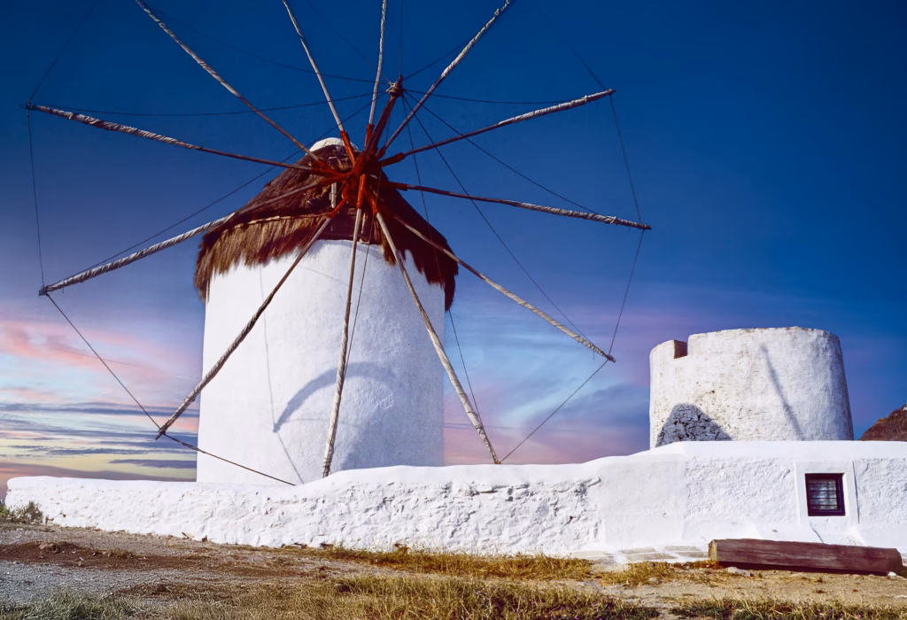 The windmills are the Iconic landmarks of Mykonos. Photo by Paul Kostadimas © SpotlightSojourns.com