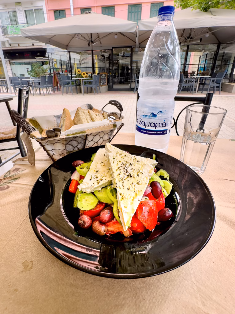 Traditional Greek food, Horiatiki Salad.