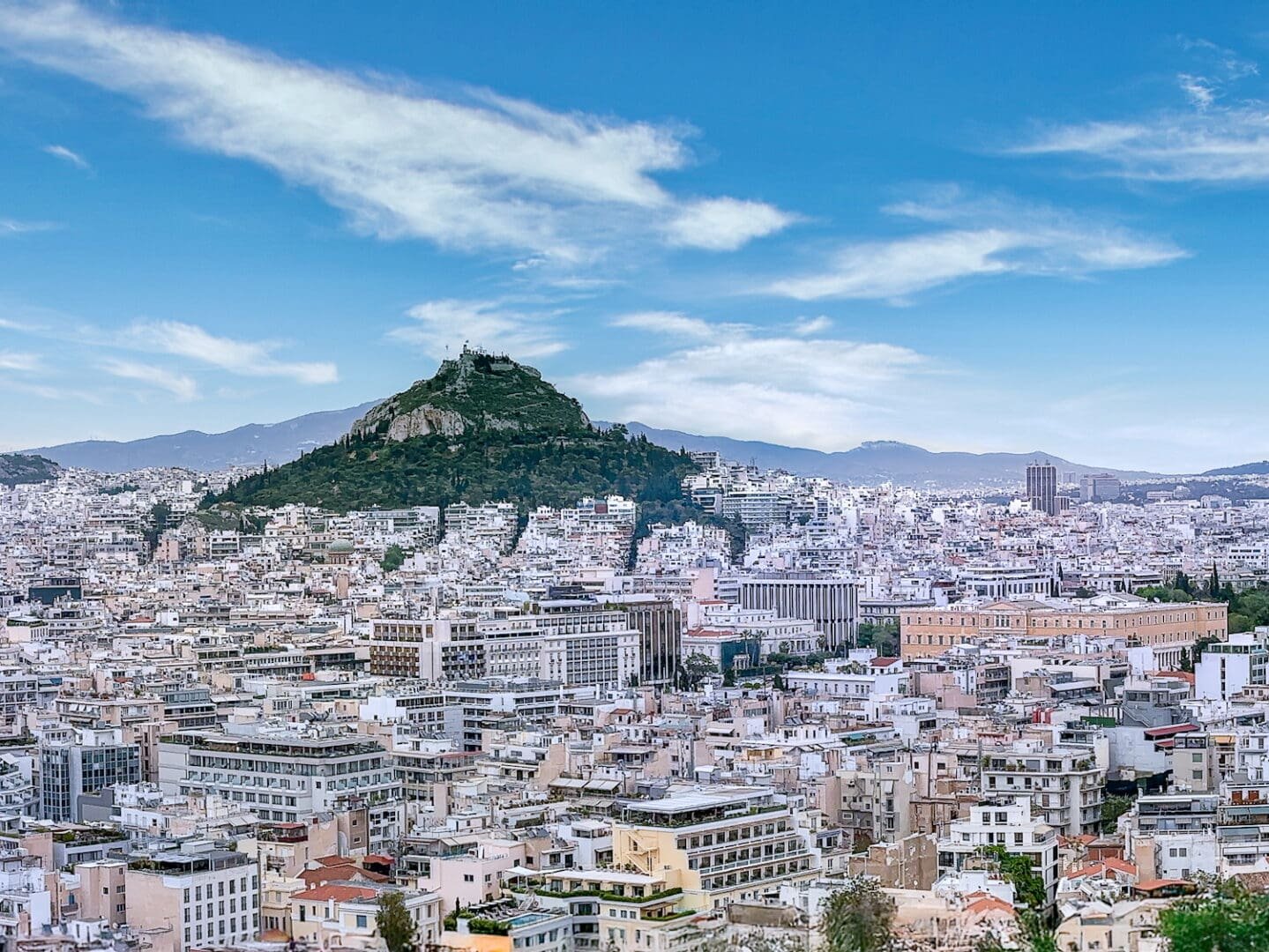 Scenic view of Athens Greece featuring Lycabettus Hill © SpotlightSojourns.com Scenic view of Athens Greece featuring Lycabettus Hill © SpotlightSojourns.com