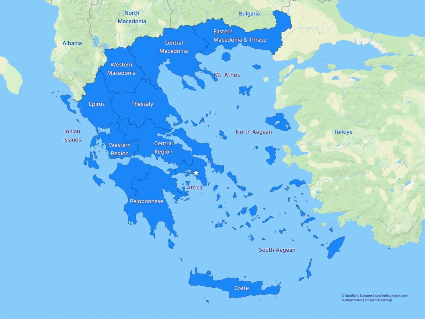 Administrative Map of Greece with 14 Regions © Spotlight Sojourns Administrative Map of Greece with 14 Regions © Spotlight Sojourns