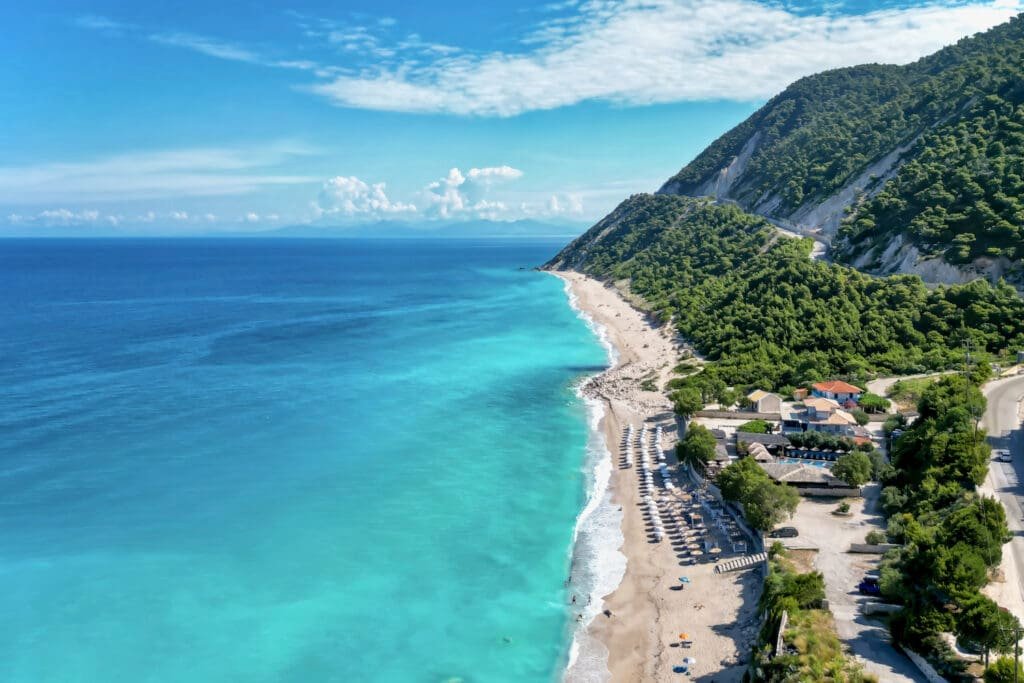Greece consitently ranks in the top scale of Blue Flag beaches in Europe and the world, making Greece a desireble destination to visit. Like here in the turquoise waters and white sand beaches of Lefkada. Photo © Spotlight Sojourns
