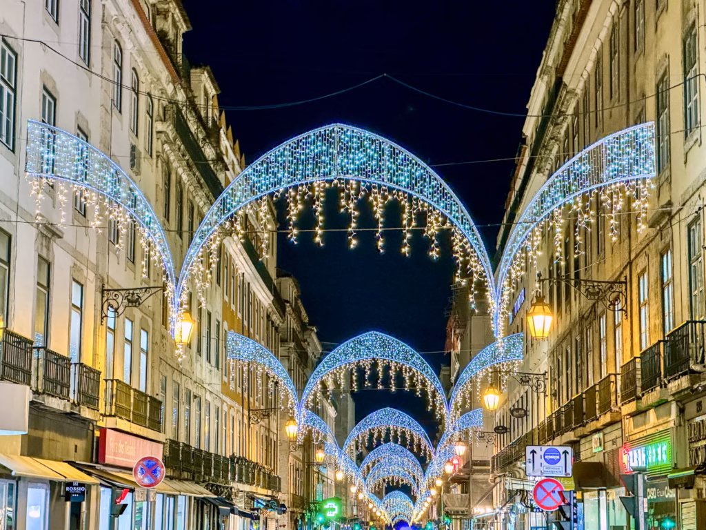 Christmas street lights and decorations