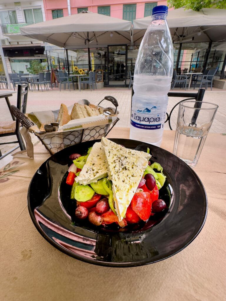 Traditional Greek food, Horiatiki Salad.