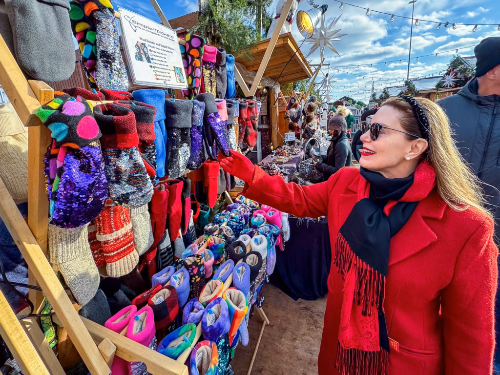 Shopping at the Saint Paul European Christmas market