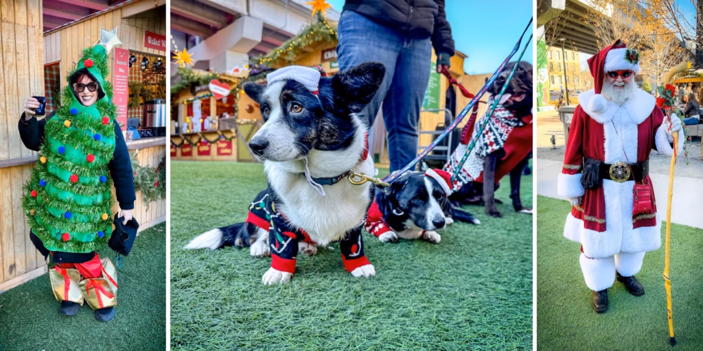 The Minneapolis Christmas Market experience includes a Christmas sweater doggy contest and many community minded individuals