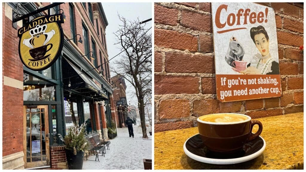 Neighborhood coffee watering hole near downtown