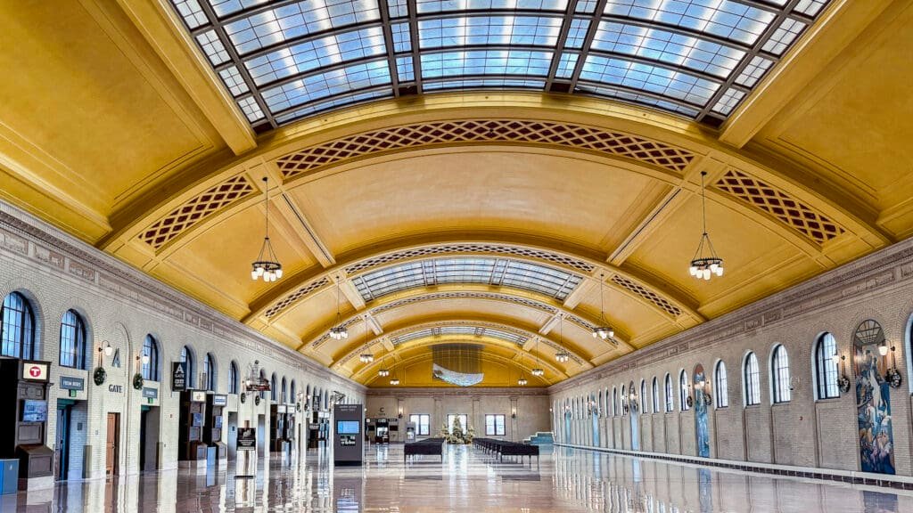 Unside hall in the Union Depot train station in Saint Paul MN
