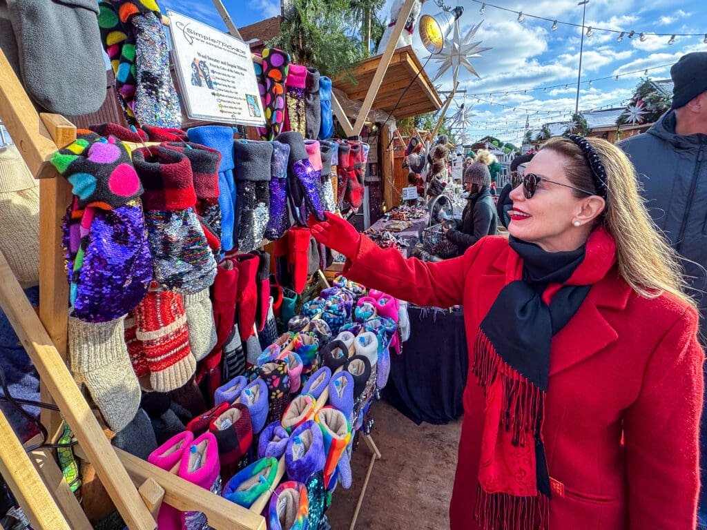 Shopping at the Saint Paul European Christmas market