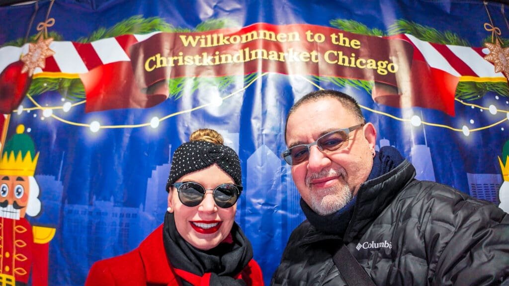 Willkomen (welcome) to the Christkindlmarket Chicago selfie sign