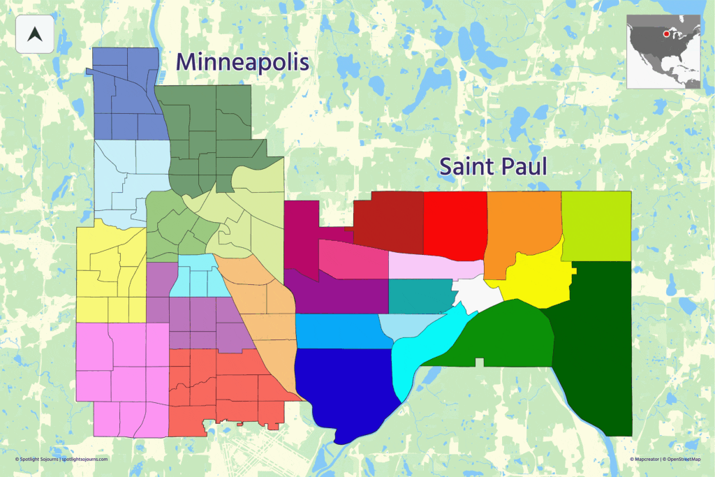 Twin Cities Map © Spotlight Sojourns