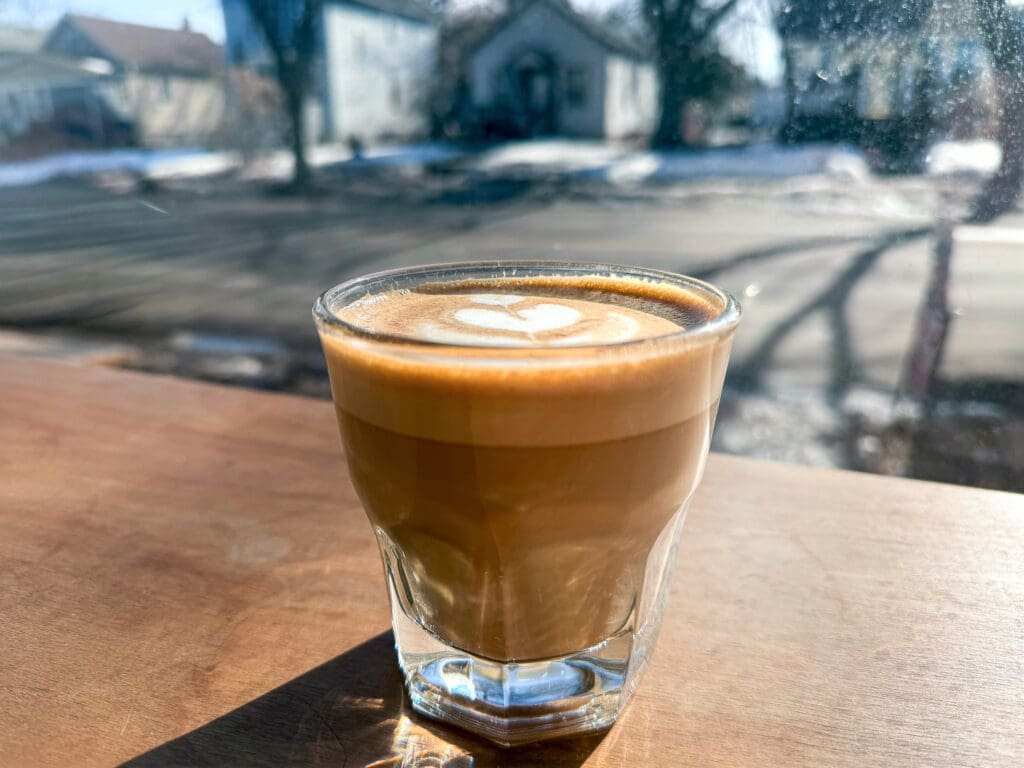 Excellent cortado in a residential neighborhood in Saint Paul, MN
