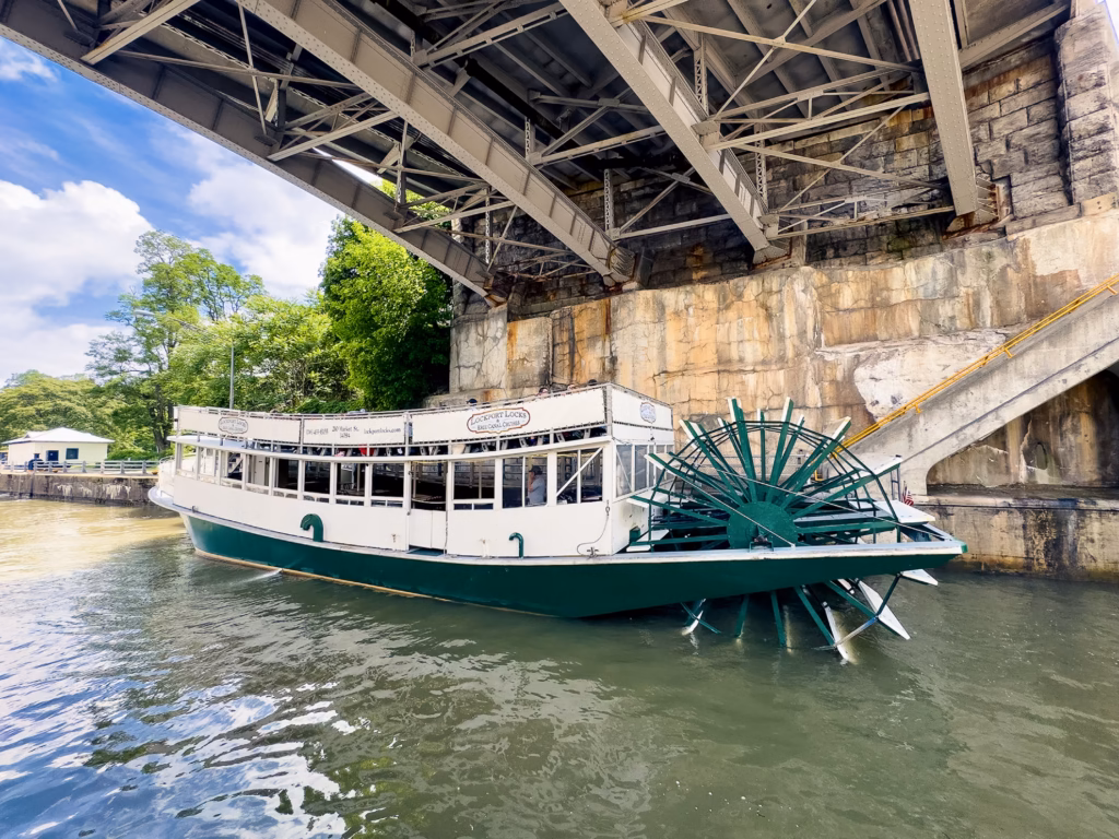 Paddle boat on an Erie Canal cruise