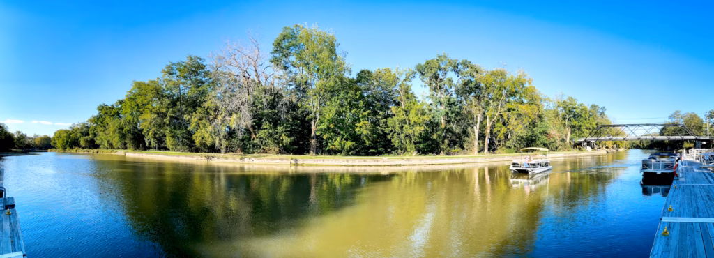 Boating on the Erie Canal at Pittsford, New York 