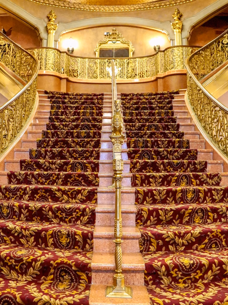 Interior decorate staircase of Stanley Theater in Utica 