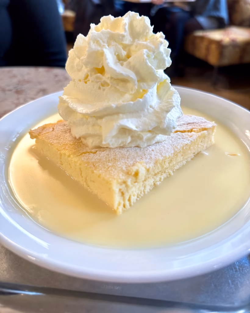 Cheesecake in vanilla sauce at Cafe Tirolerhof