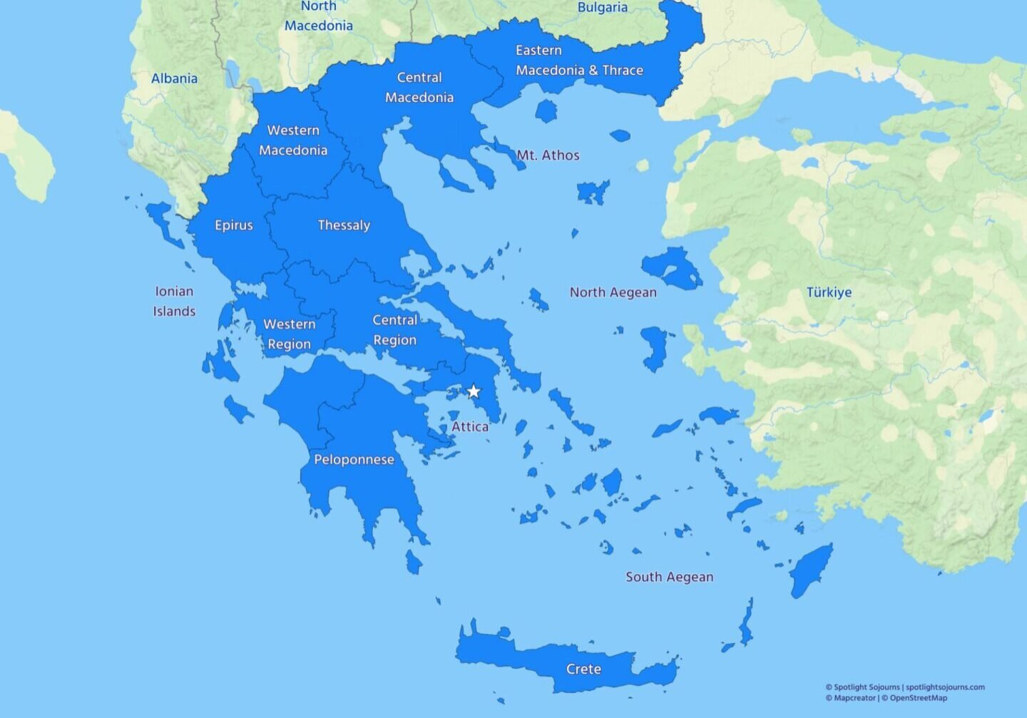 Administrative Map of Greece with 14 Regions © Spotlight Sojourns Administrative Map of Greece with 14 Regions © Spotlight Sojourns