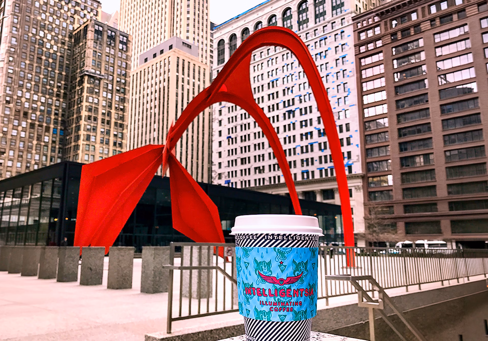 Chicago_Intelligentsia Coffee and Calder sculpture © Spotlight Sojourns