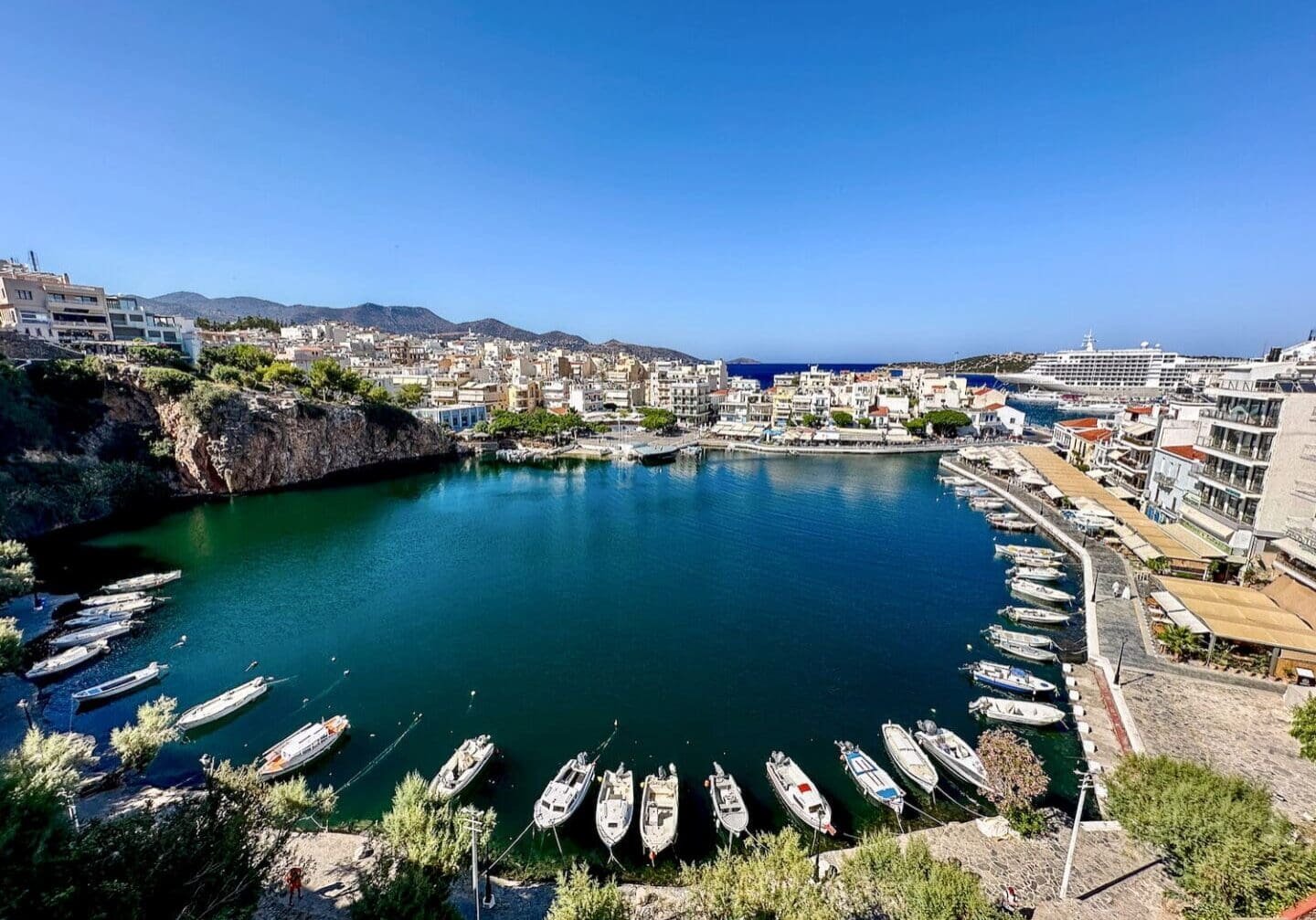 Agios Nikolaos, Greece View from up high of Lake Voulismeni in Agios Nikolaos Crete