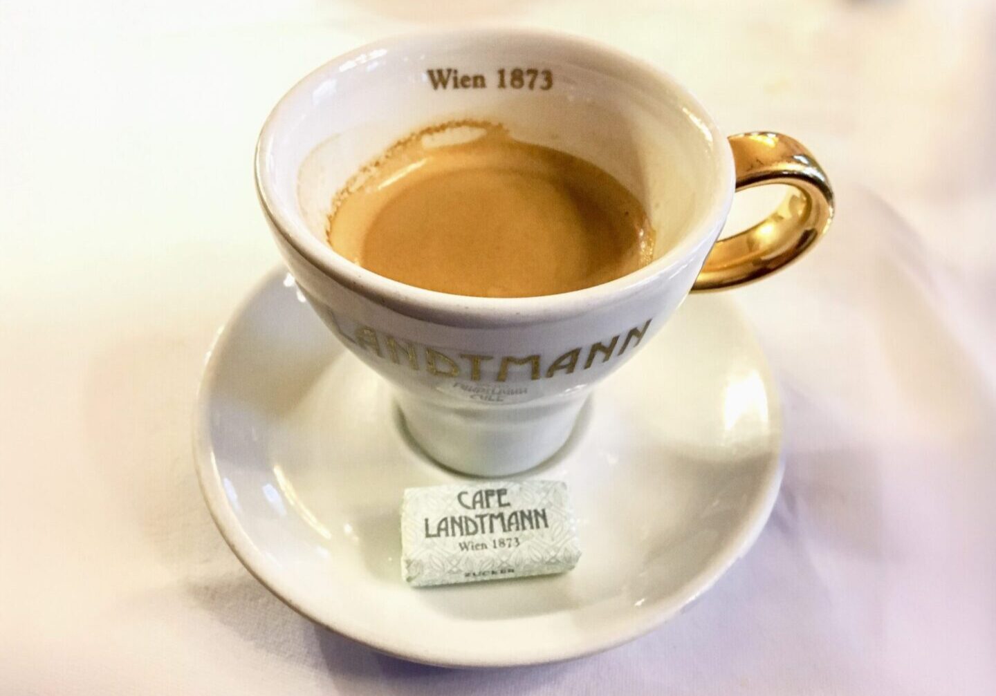 Melange coffee in a Traditional Viennese Coffee House in Vienna Austria