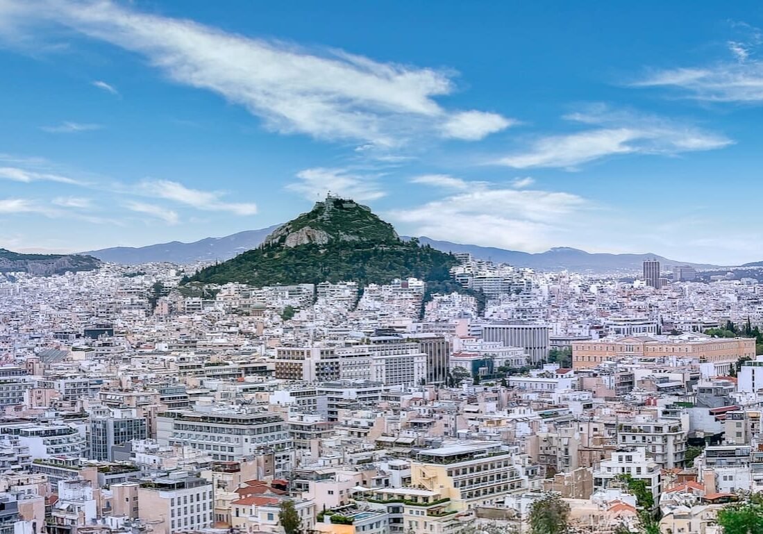 Scenic view of Athens Greece featuring Lycabettus Hill © SpotlightSojourns.com